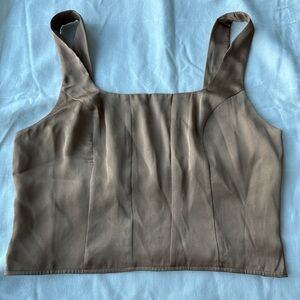 Express Taupe Square Neck Tank Top